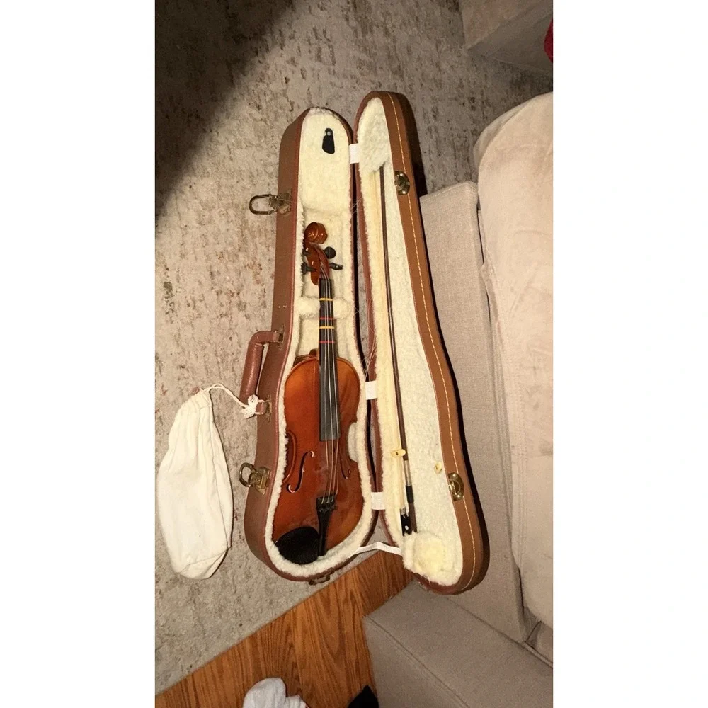 Josef Lidl 4/4 Violin Vintage Made In Luby Czechoslovakia With Case And Bow
